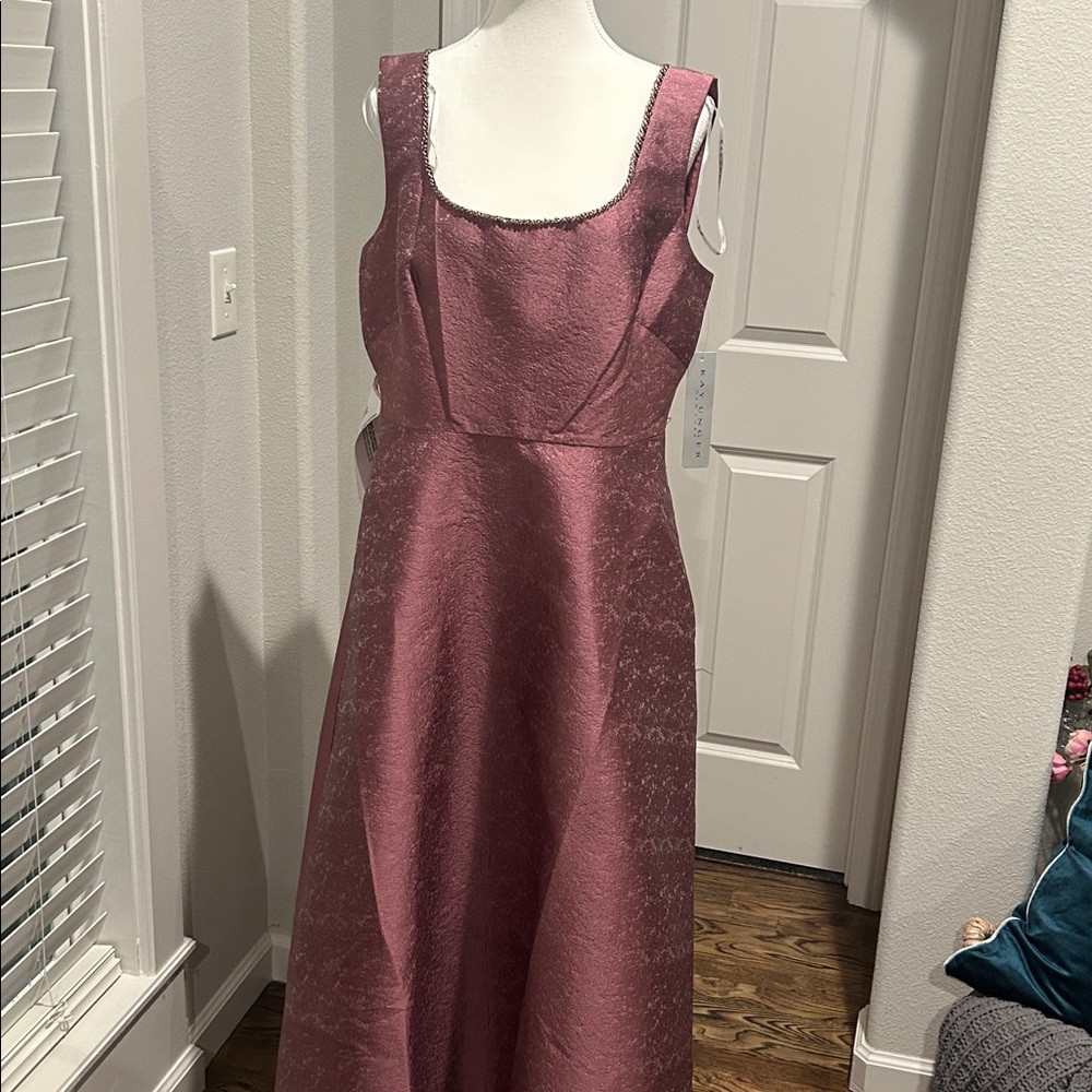 Kay Unger Penelope Gown Size 14 Berry Sorbet Jacquard A Line Formal Evening Dres - Picture 5 of 10